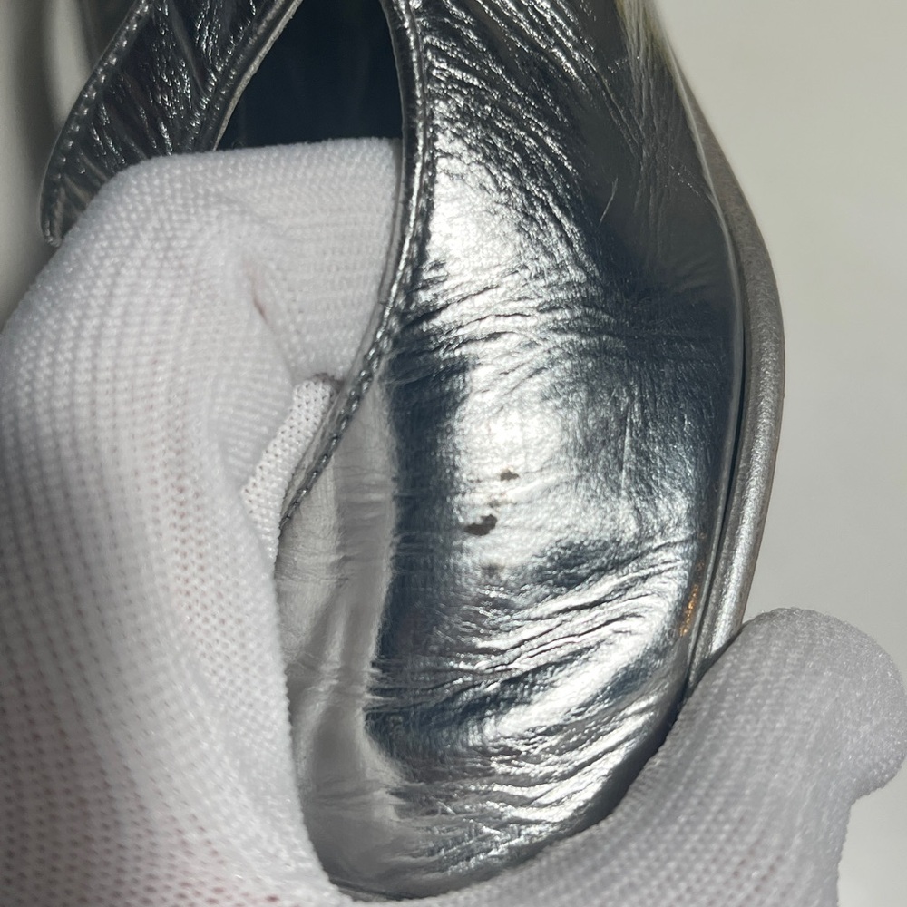 CHANEL Silver Mary Jane Flats with Strap - Picture 11 of 13